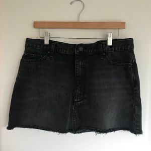 Free People denim cutoff skirt